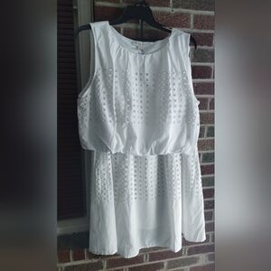 NWT Gorgeous Jennifer & Grace Sleeveless white eyelet Skirt & Top Set .Sz L